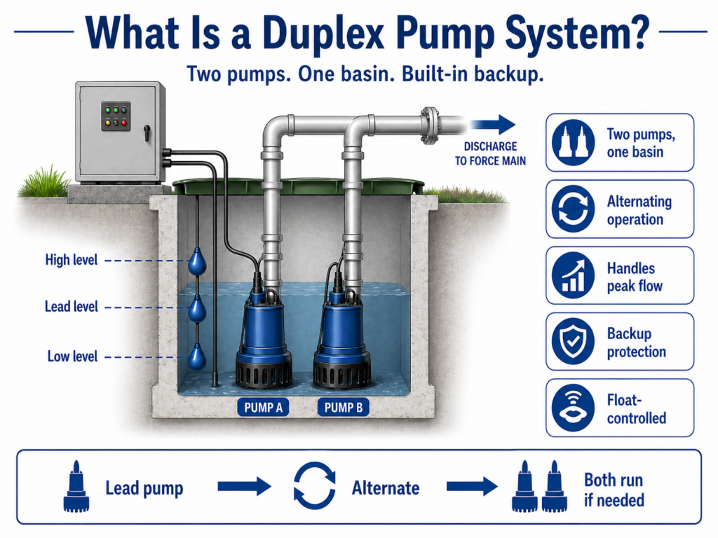 Duplex pump system infographic guide